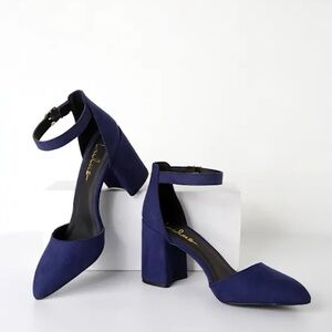 Lulus | Ellarose | Elegant Navy Ankle Strap Heels
